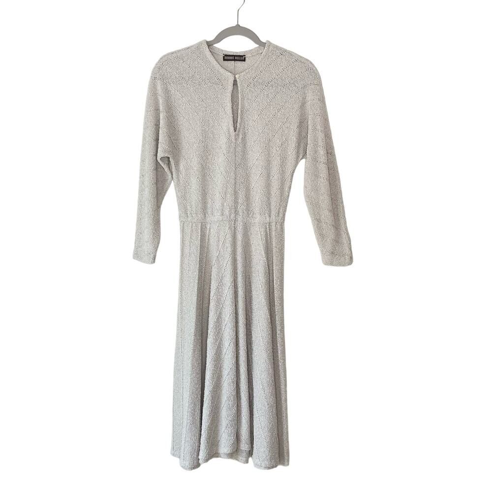 Ronnie Heller Vintage 70s Knit A Line Linen Dress Size 6-8